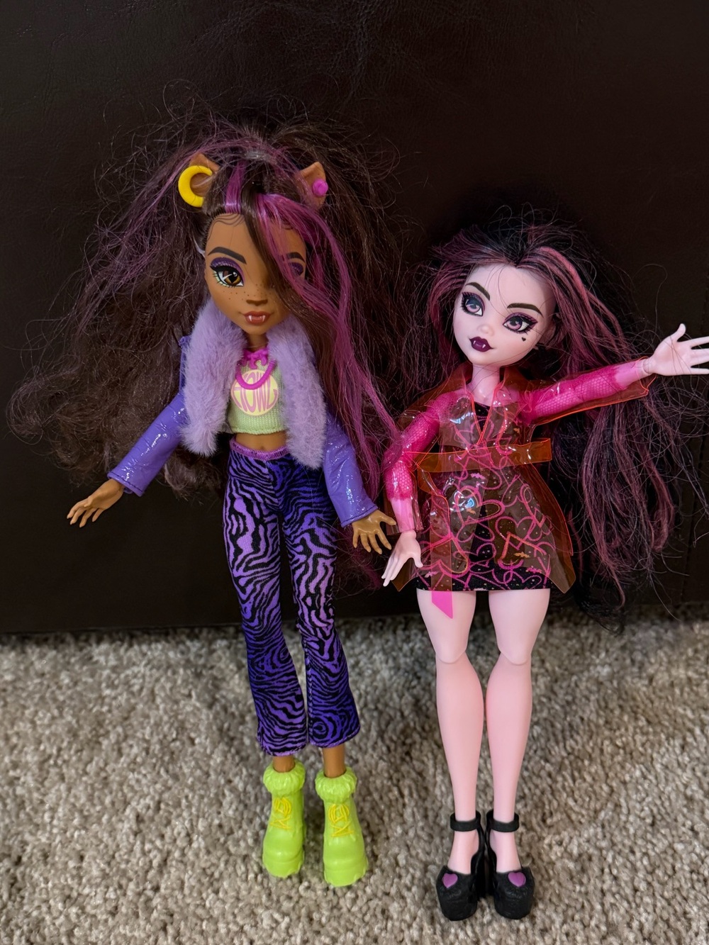 Monster High Clawdeen Wolf & Draculaura Doll Lot Poseable Fashion Dolls